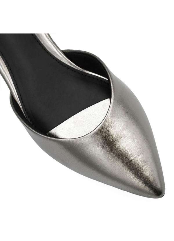 Zatta Calcados - Sapatilha Slingback Bico Fino Emma Cinza 5