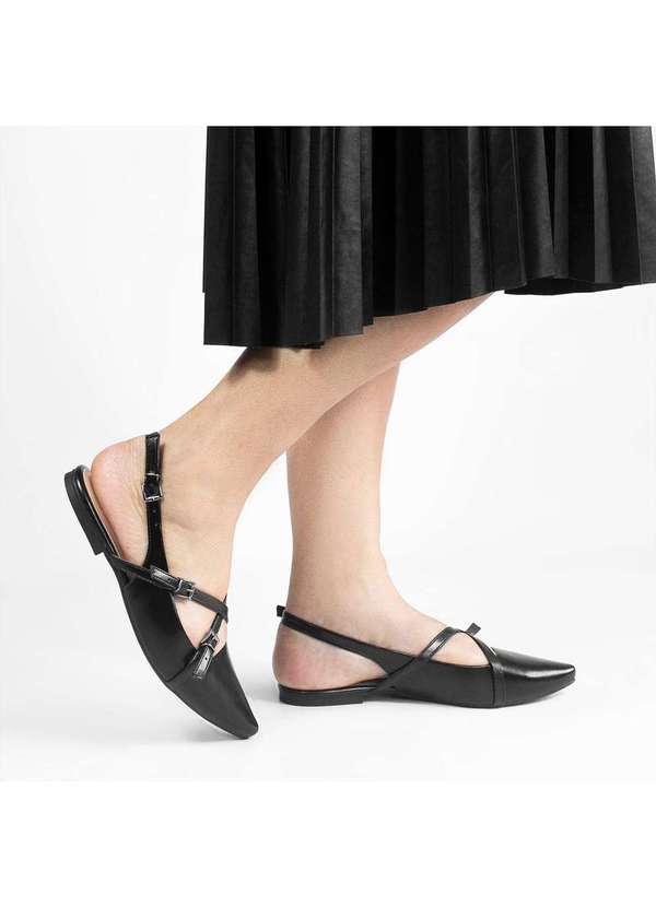 Zatta Calcados - Sapatilha Slingback Cruzada Donatela Preto