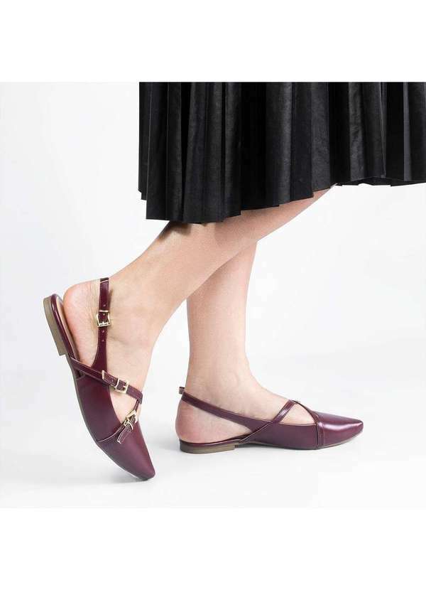 Zatta Calcados - Sapatilha Slingback Cruzada Donatela Vermelho