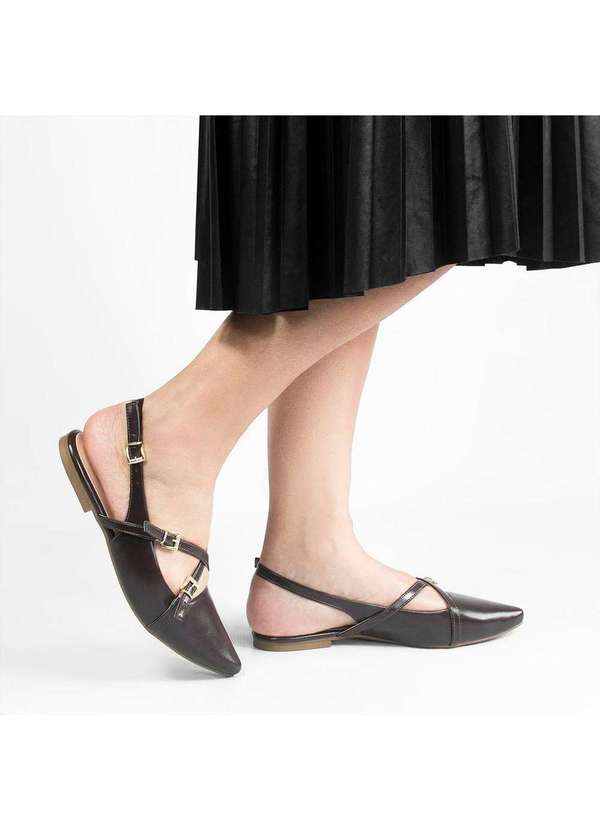 Zatta Calcados - Sapatilha Slingback Cruzada Donatela Marrom
