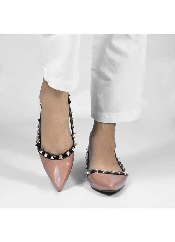 Zatta Calcados - Sapatilha Slingback Spikes Mirela Nude Bege 3