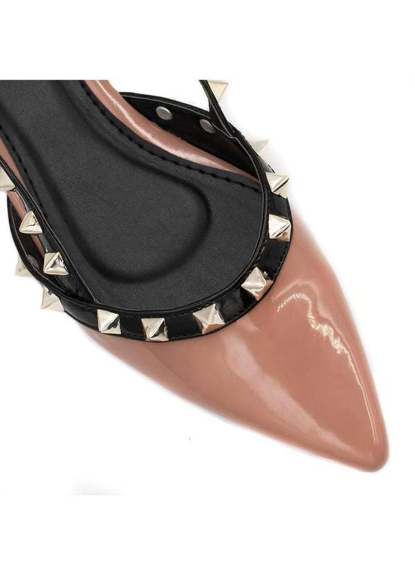 Zatta Calcados - Sapatilha Slingback Spikes Mirela Nude Bege 4