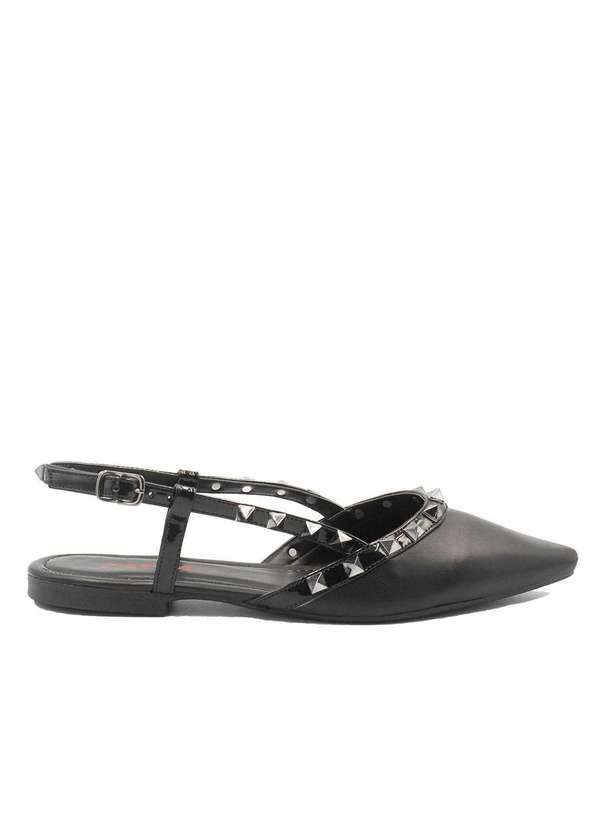 Zatta Calcados - Sapatilha Slingback Spikes Mirela Preto 2