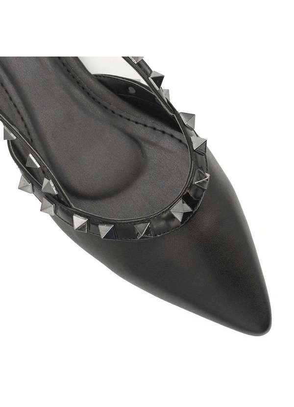 Zatta Calcados - Sapatilha Slingback Spikes Mirela Preto 3