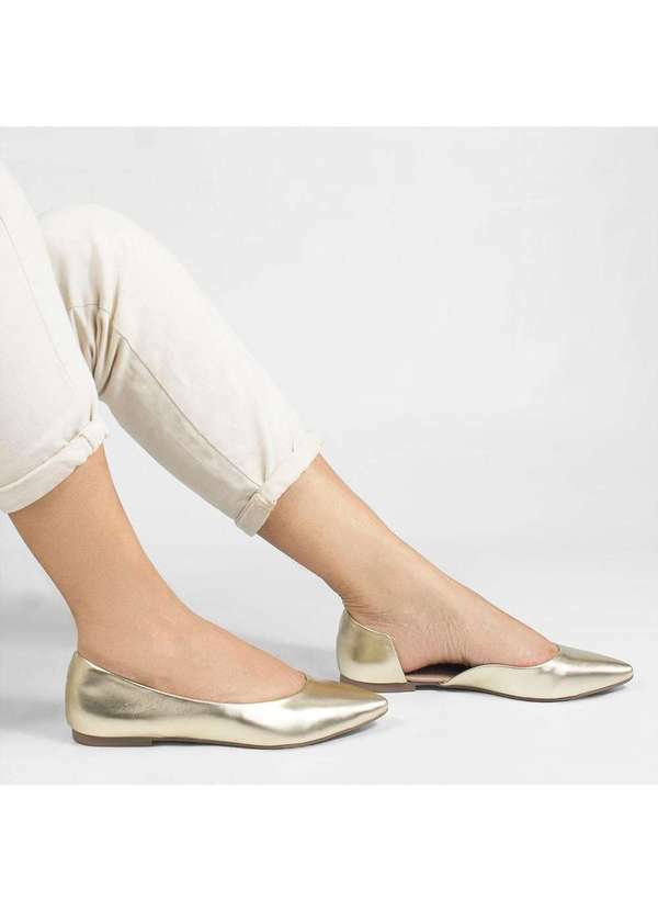 Zatta Calcados - Sapatilha Zatta Aberta na Lateral Melissa Dourado