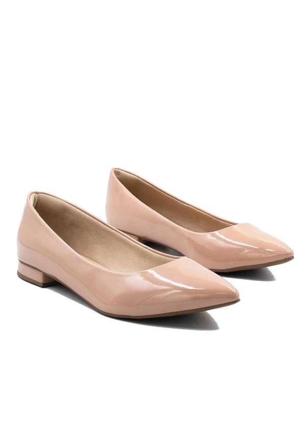 Zatta Calcados - Sapatilha Zatta Basica Lisa Nubia Verniz Bege 3