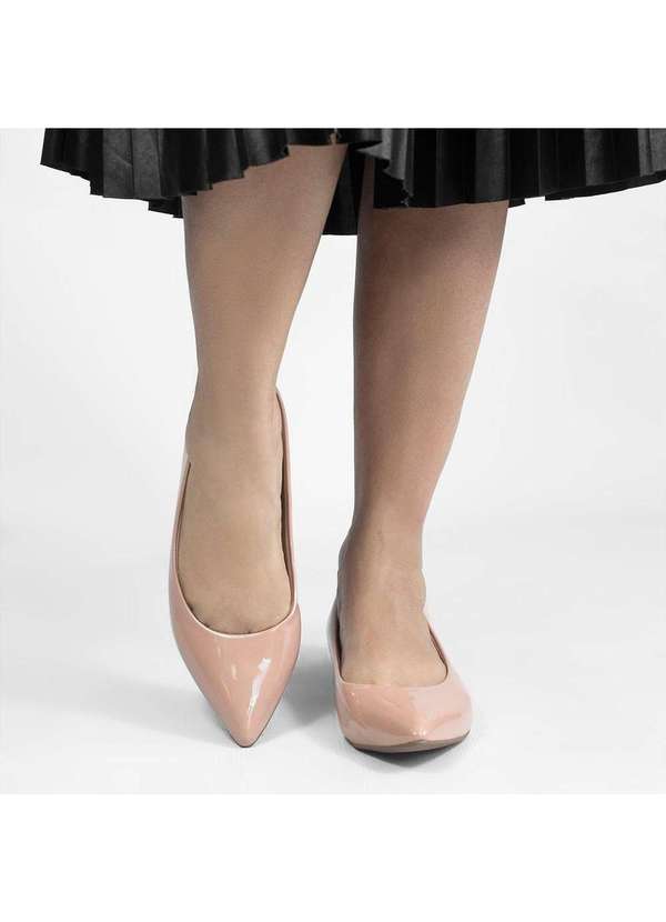 Zatta Calcados - Sapatilha Zatta Basica Lisa Nubia Verniz Bege 4