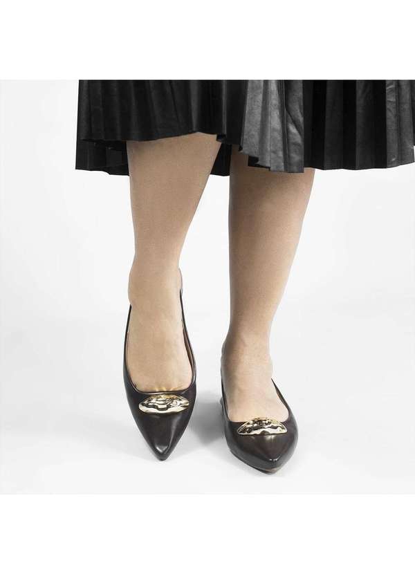 Zatta Calcados - Sapatilha Zatta Slingback Bico Fino Detalhe Olivia Marrom 4