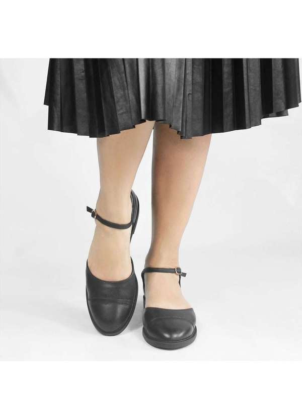 Zatta Calcados - Sapato em Couro com Bico Fechado Florisbela Preto 4