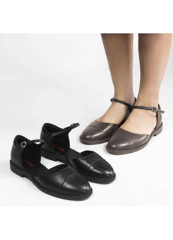 Zatta Calcados - Sapato em Couro com Bico Fechado Florisbela Preto 6