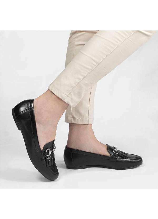 Zatta Calcados - Mocassim Detalhe de Franja Nair Preto