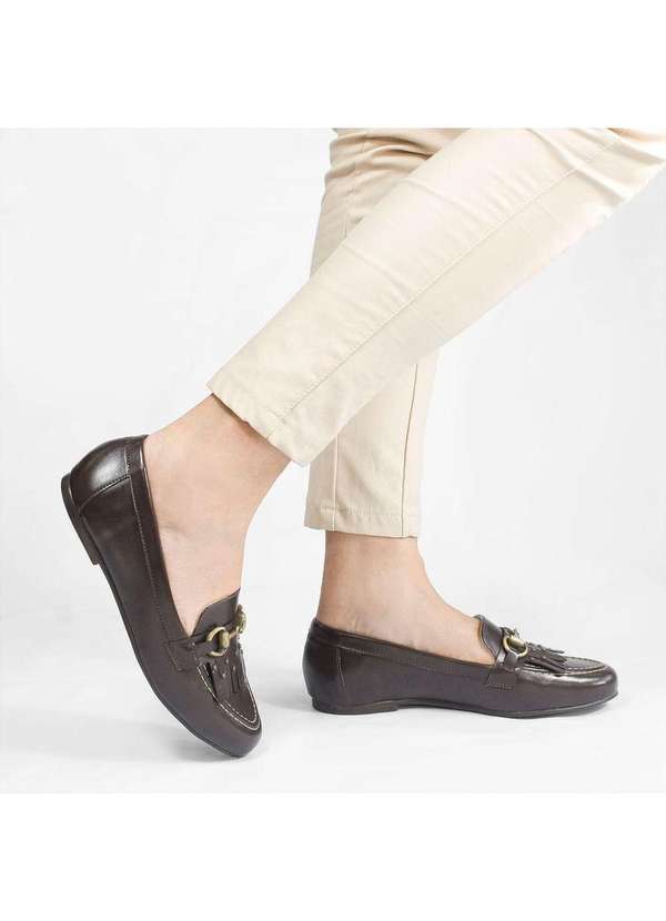 Zatta Calcados - Mocassim Detalhe de Franja Nair Marrom