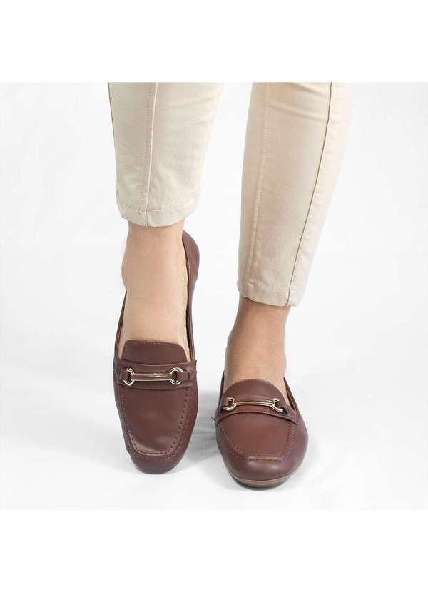 Zatta Calcados - Mocassim Flat Bico Quadrado Rita Marrom 3