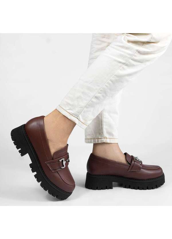 Zatta Calcados - Mocassim Tratorado Sola Alta Amelia Marrom