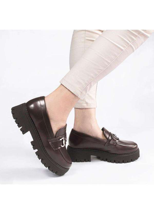 Zatta Calcados - Mocassim Tratorado Sola Alta Amelia Marrom