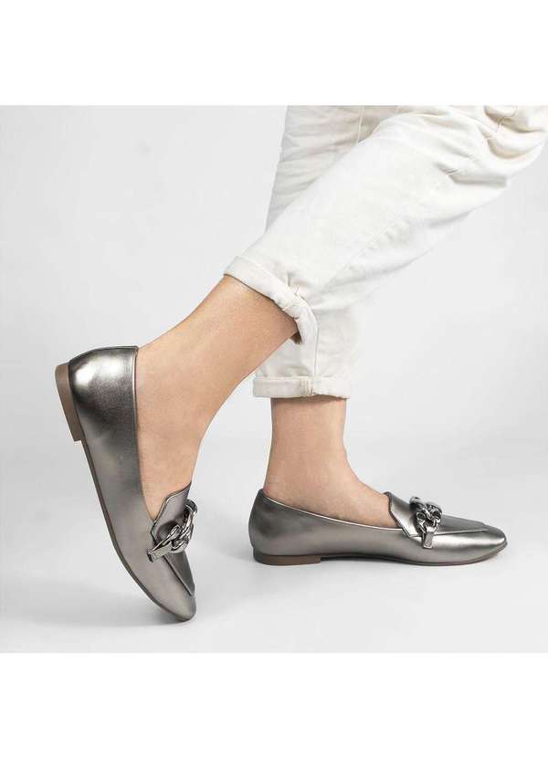 Zatta Calcados - Mocassim Zatta Corrente Luciana Prata