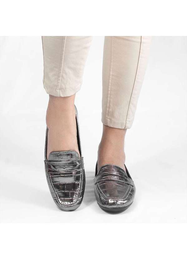 Zatta Calcados - Mocassim Zatta Flat Eliana Prata Velho Cinza 3