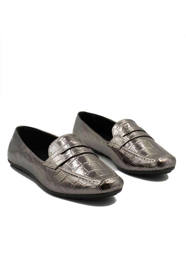 Zatta Calcados - Mocassim Zatta Flat Eliana Prata Velho Cinza 4