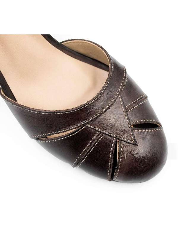 Zatta Calcados - Sapato Retro Boneca Couro Gaby Marrom 4