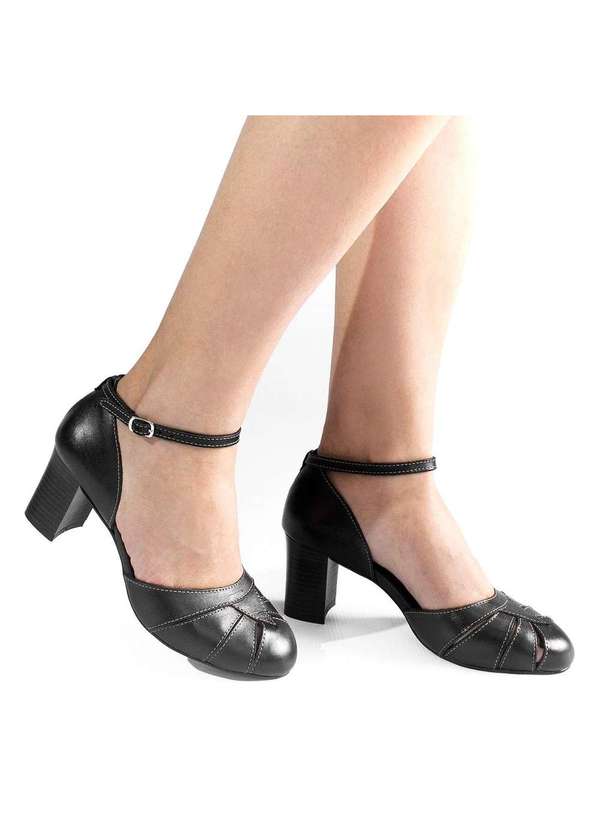 Zatta Calcados - Sapato Retro Boneca Couro Gaby Preto 1