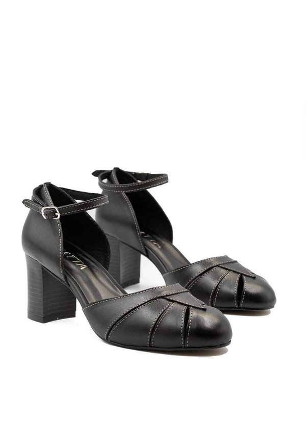 Zatta Calcados - Sapato Retro Boneca Couro Gaby Preto 3