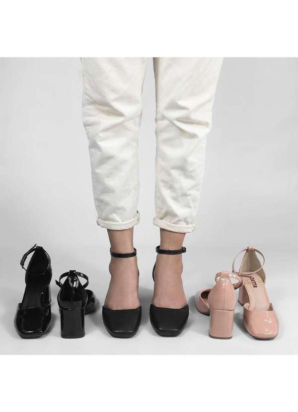 Zatta Calcados - Sapato Retro Salto Bloco Romana Preto 6