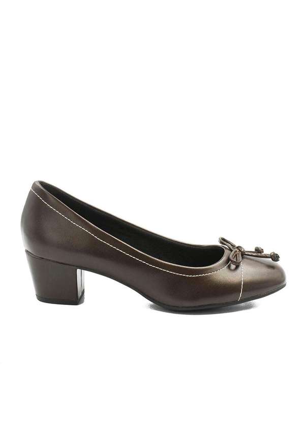 Zatta Calcados - Sapato Zatta Retro Salto Bloco Laco Marrom 2