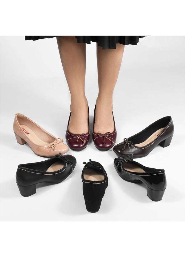 Zatta Calcados - Sapato Zatta Retro Salto Bloco Laco Marrom 6