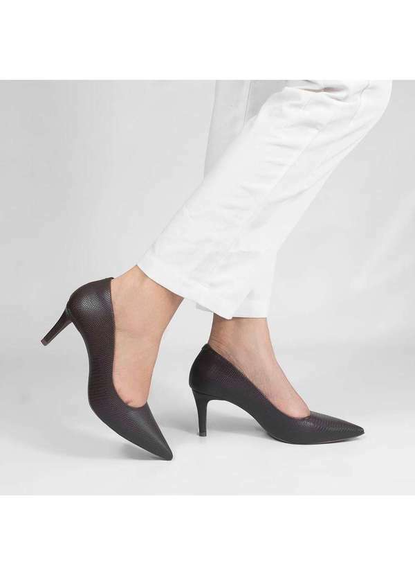 Zatta Calcados - Scarpin Bico Fino Salto Medio Lolita Marrom