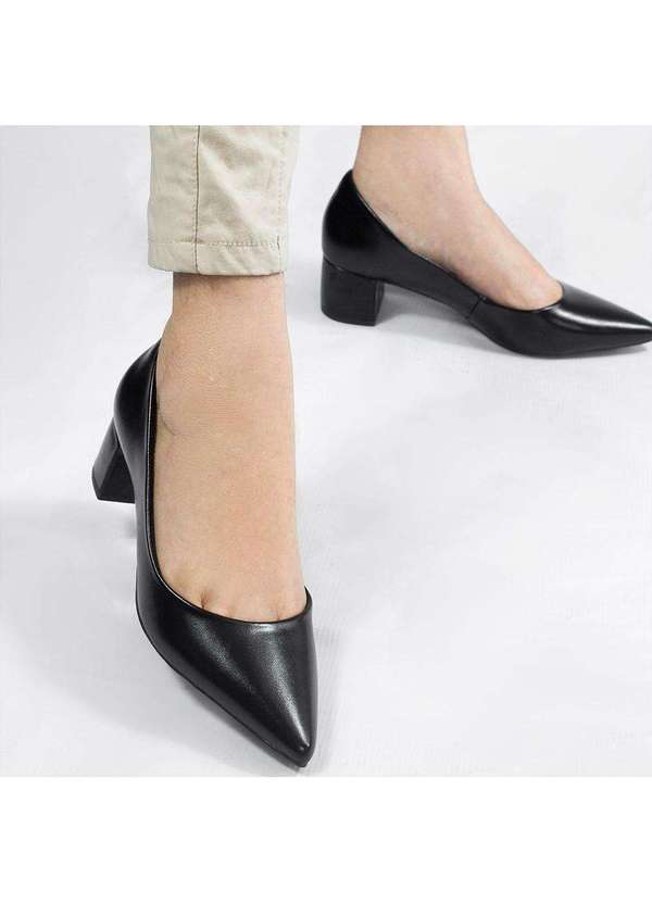 Zatta Calcados - Scarpin Salto Bloco Baixo Leonor Preto 3