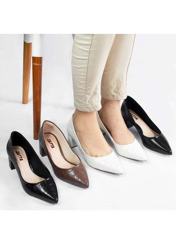 Zatta Calcados - Scarpin Salto Bloco Baixo Leonor Preto 5