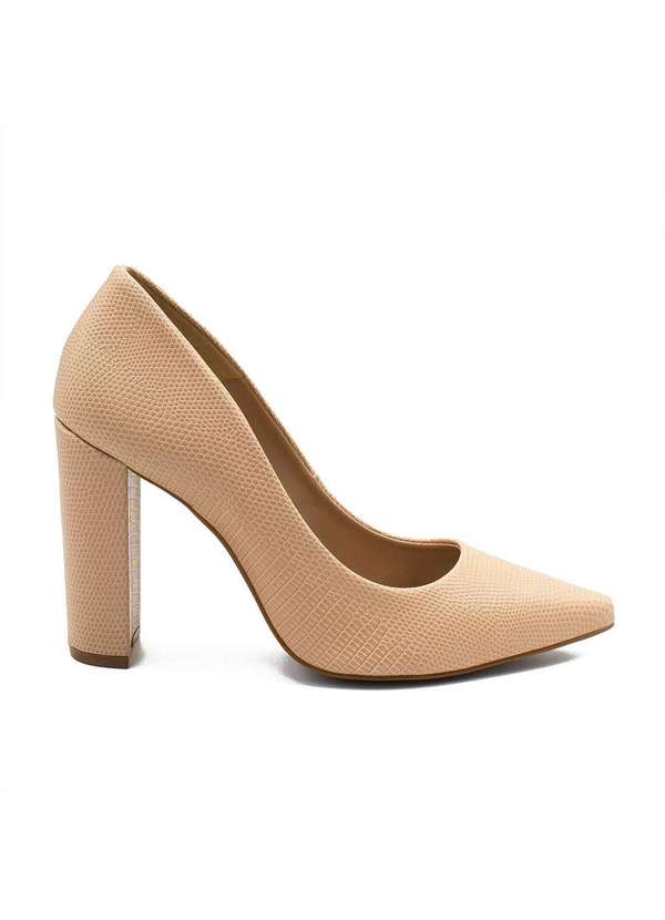 Zatta Calcados - Scarpin Salto Grosso Jaine Bege 2