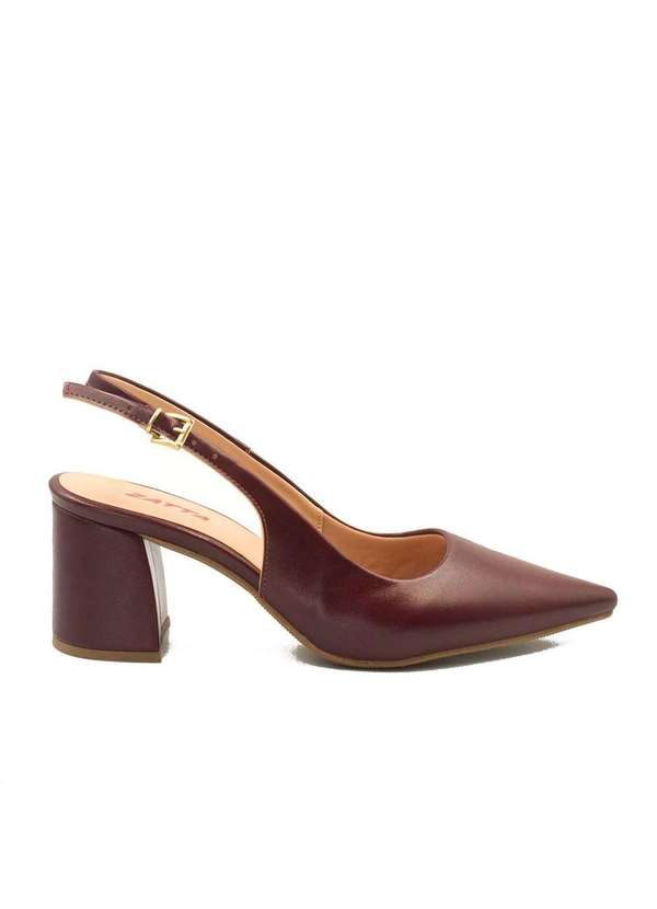 Zatta Calcados - Scarpin Slingback Salto Bloco Aline Marsala Vermelho 2