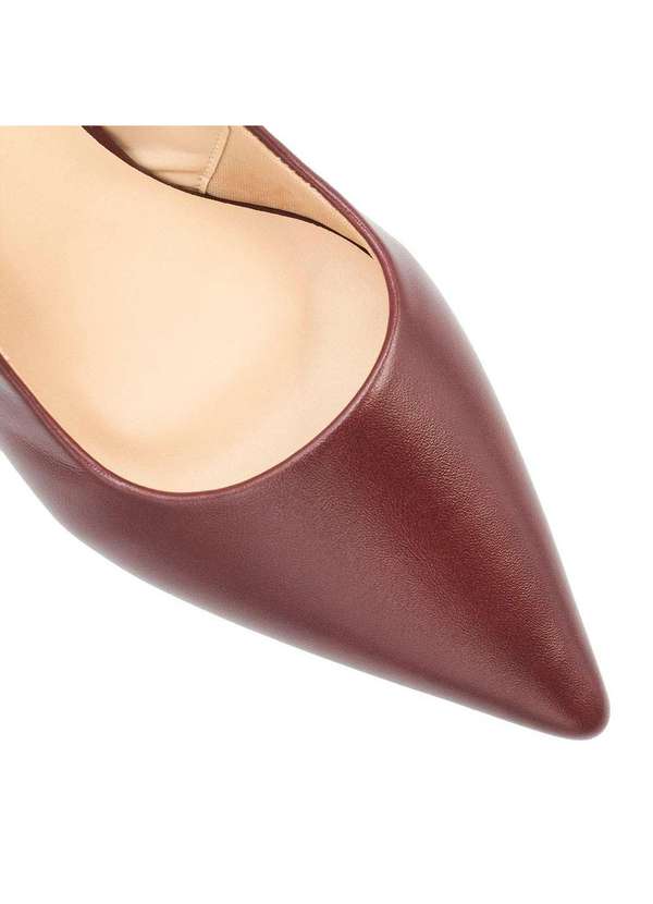 Zatta Calcados - Scarpin Slingback Salto Bloco Aline Marsala Vermelho 5