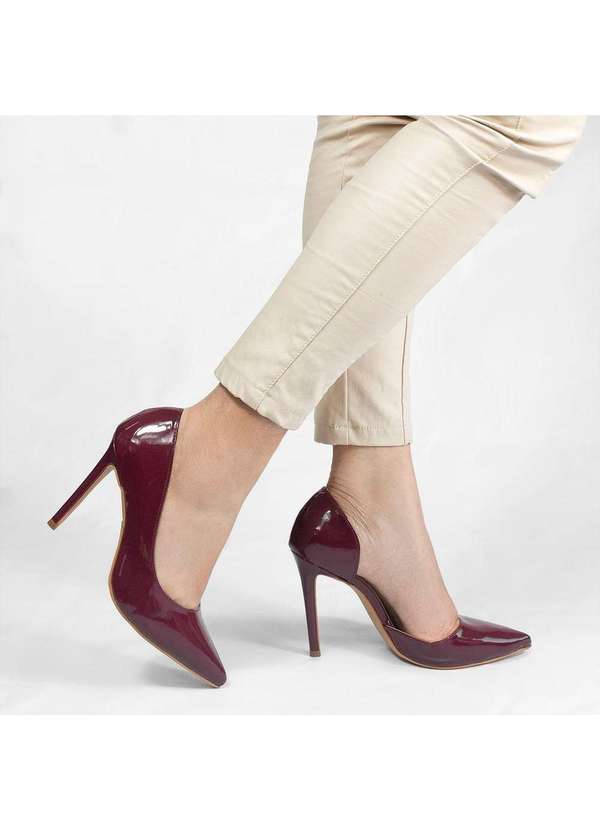 Zatta Calcados - Scarpin Zatta Aberto na Lateral Helena Vermelho