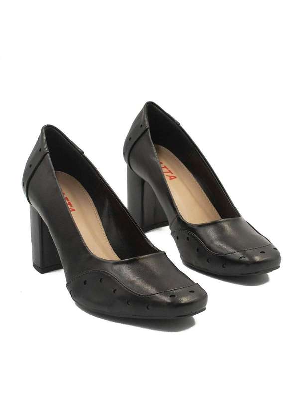 Zatta Calcados - Scarpin Zatta Retro Recorte Tereza Preto 4