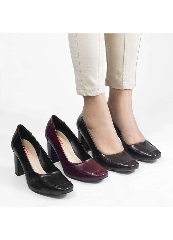 Zatta Calcados - Scarpin Zatta Retro Recorte Tereza Preto 6