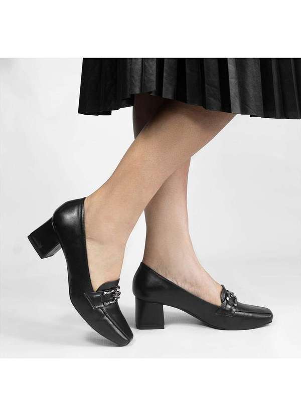 Zatta Calcados - Scarpin Zatta Retro Salto Bloco Tainara Preto