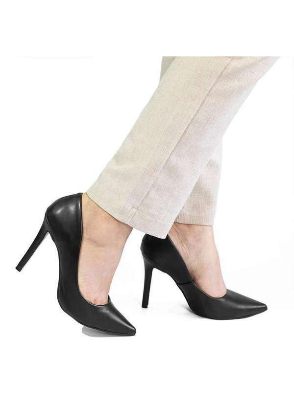 Zatta Calcados - Scarpin Zatta Salto Alto Bico Fino Suzy Napa Preto