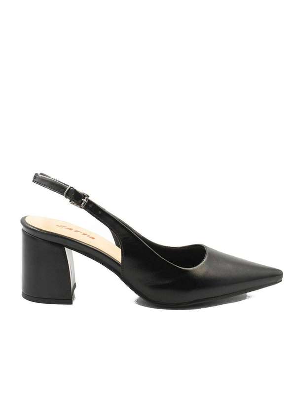 Zatta Calcados - Scarpin Zatta Slingback Salto Bloco Aline Preto Preto 2