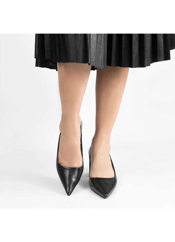 Zatta Calcados - Scarpin Zatta Slingback Salto Bloco Aline Preto Preto 3
