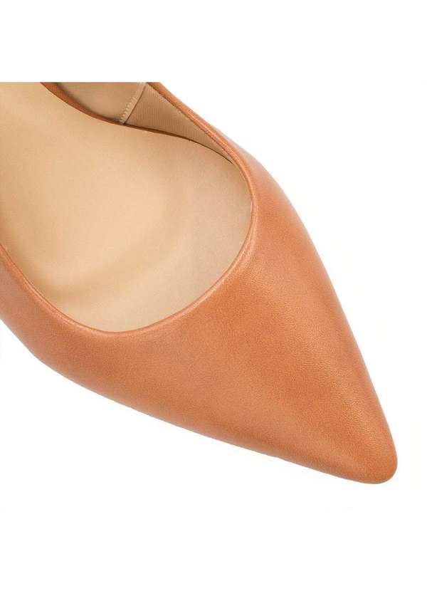 Zatta Calcados - Scarpin Zatta Slingback Salto Bloco Aline Bege 5