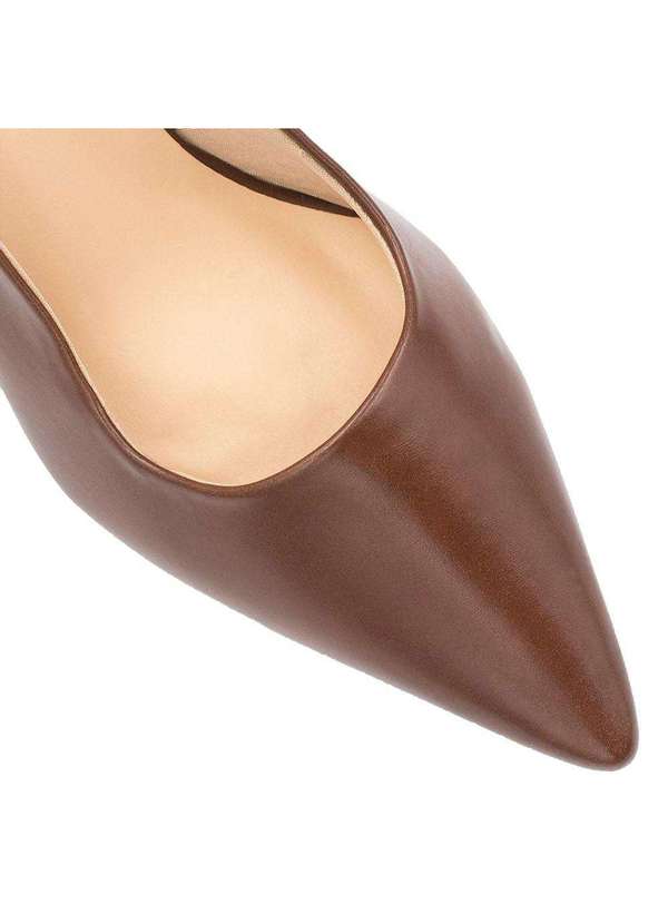 Zatta Calcados - Scarpin Zatta Slingback Salto Bloco Aline Marrom 5