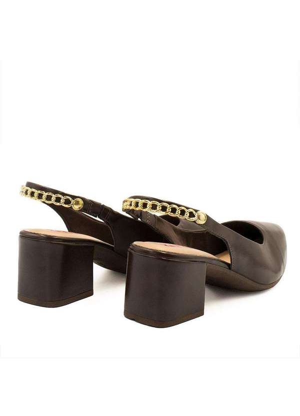 Zatta Calcados - Scarpin Zatta Slingback Salto Bloco Doris Marrom 8