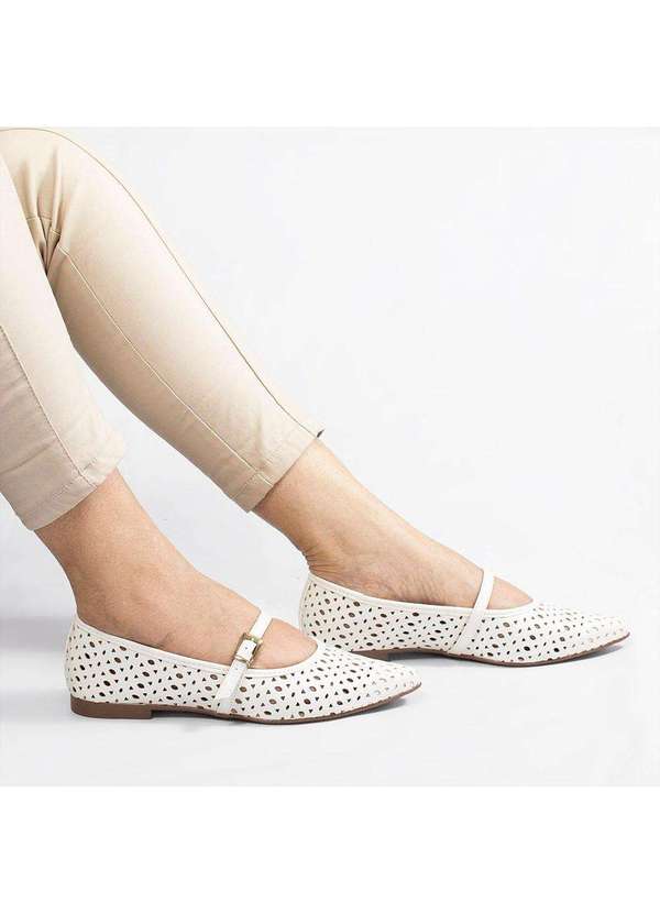 Zatta Calcados - Sapatilha Zatta Bico Fino Cecilia Branco 2