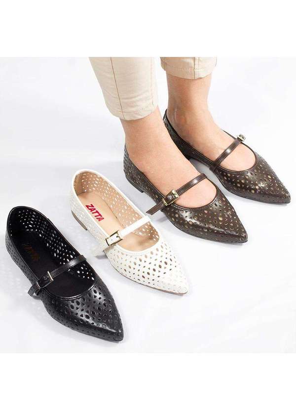 Zatta Calcados - Sapatilha Zatta Bico Fino Cecilia Branco 8