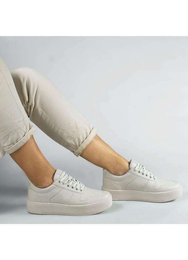 Zatta Calcados - Tenis Basico Flatform Tiene Bege