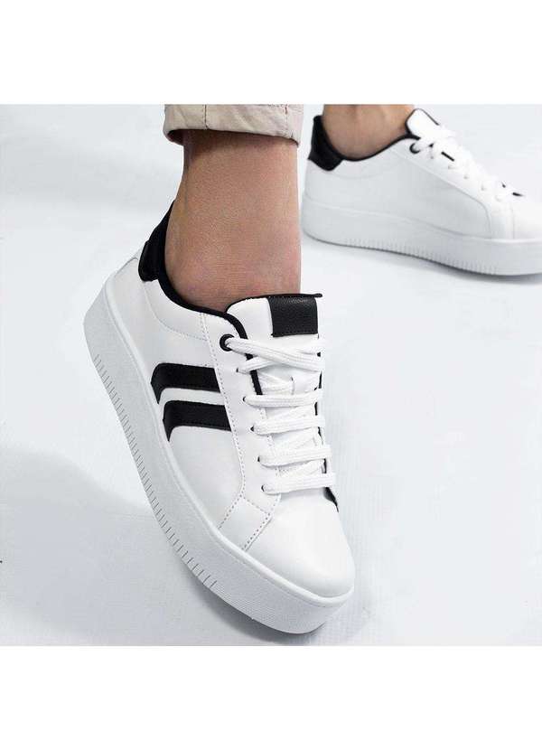 Zatta Calcados - Tenis Casual Duas Listras Lateral Lidia Branco 3