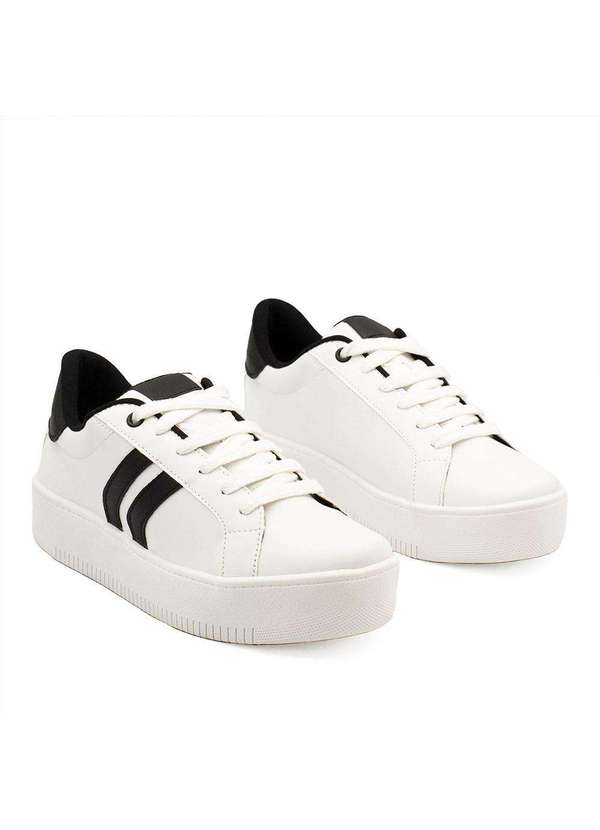 Zatta Calcados - Tenis Casual Duas Listras Lateral Lidia Branco 5