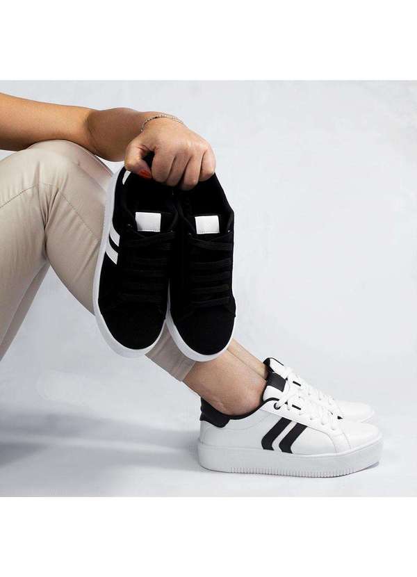 Zatta Calcados - Tenis Casual Duas Listras Lateral Lidia Branco 6